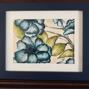 Original framed floral watercolor painting